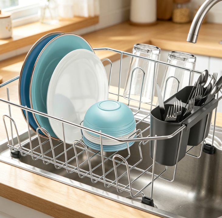 Compact Stainless Steel In-Sink Dish Rack – Rust-Resistant Design – Ideal for Apartments & RVs